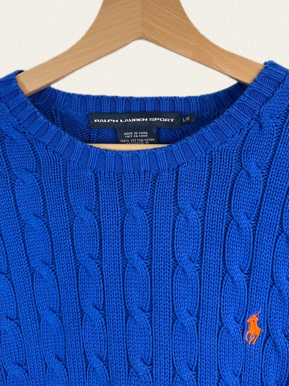 Vintage Ralph Lauren Sport Cable Knit Crewneck Sweater - Picture 7 of 8